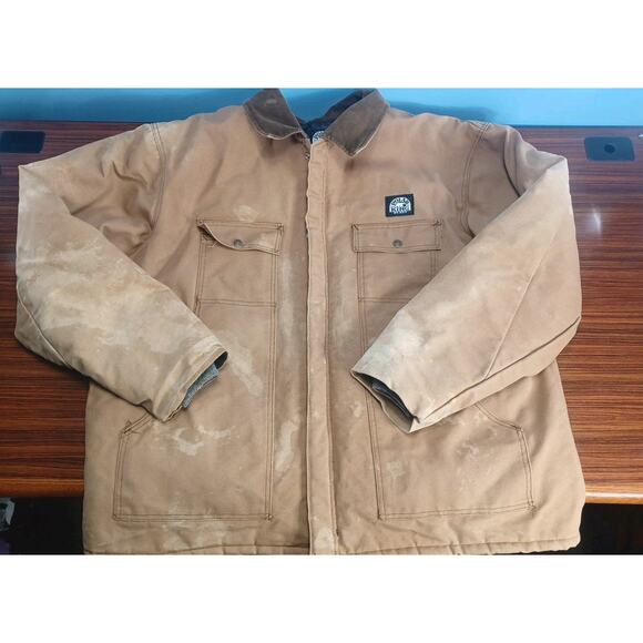 VTG Polar King Duck Canvas Work Jacket Brown Quilted Talon Zip USA Faded 3XL - Picture 15 of 16
